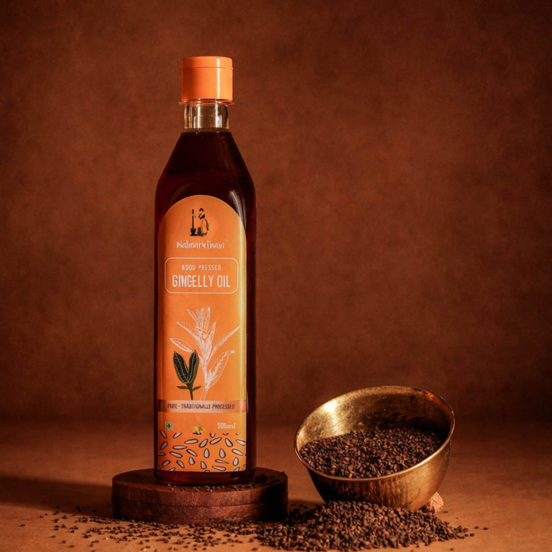 Wood pressed gingelly for traditional South Indian cooking and wellness
