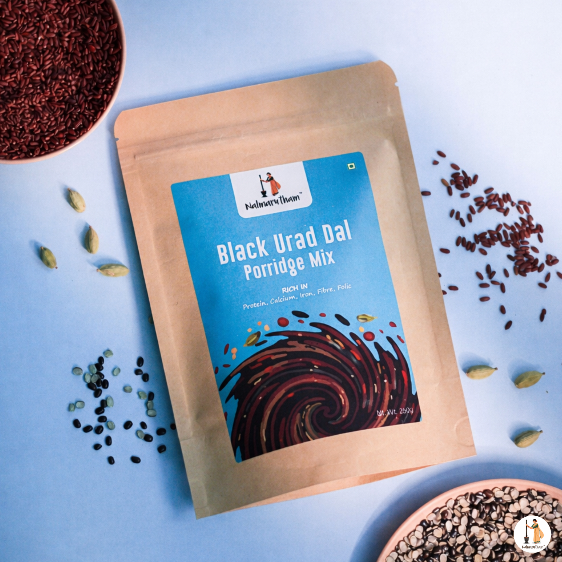 Nalmarutham Black Ural Dal Porridge Mix, Black Ural Dal, Porridge, Karupu Ulunthankanji, Kanji Mix, Ulunthankanji