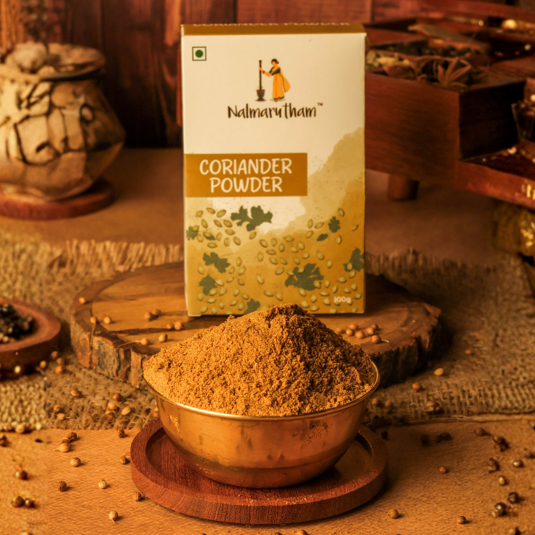 Coriander powder made from Country dhaniya seeds for rich aroma and taste