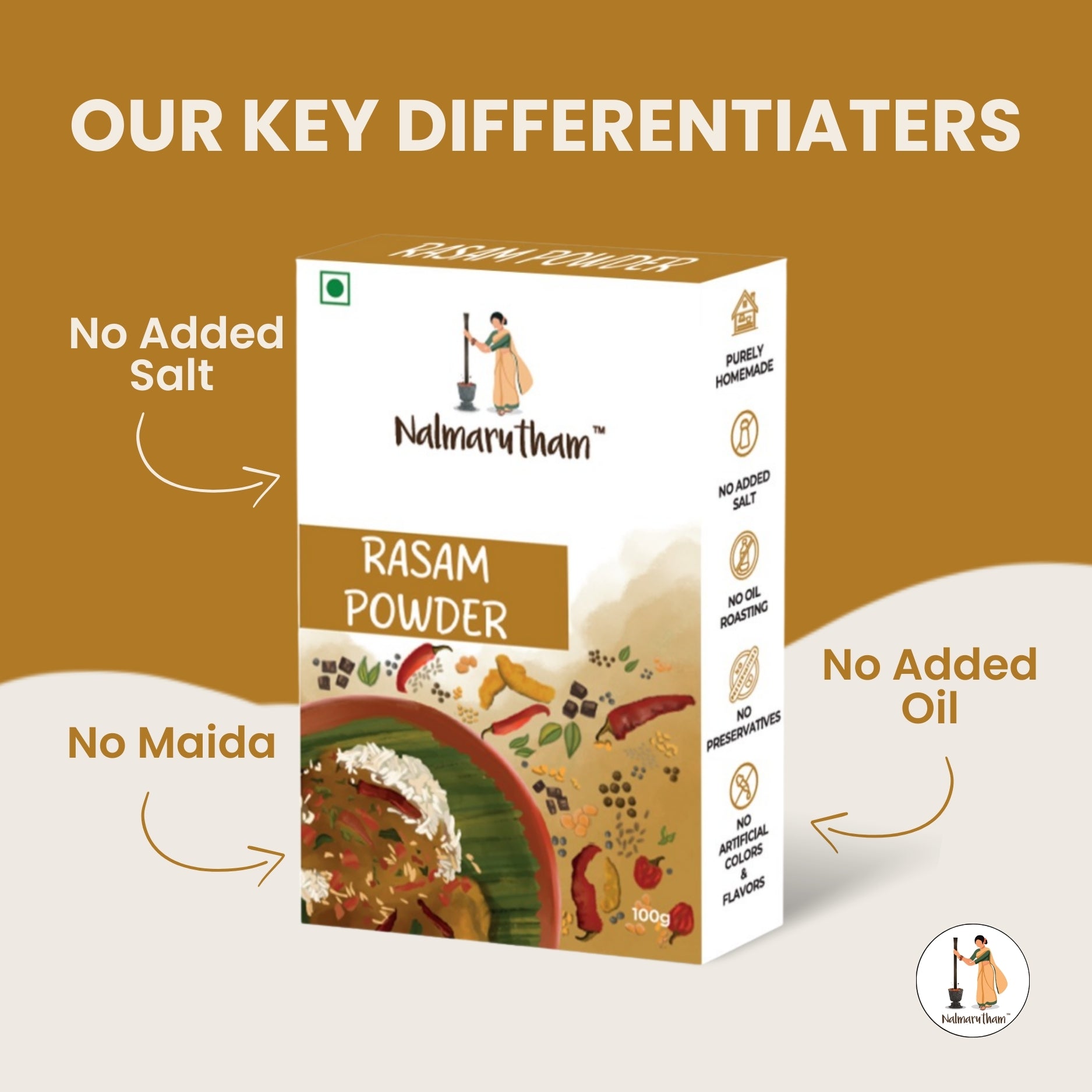 Hygienically packed rasam powder for freshness and quality