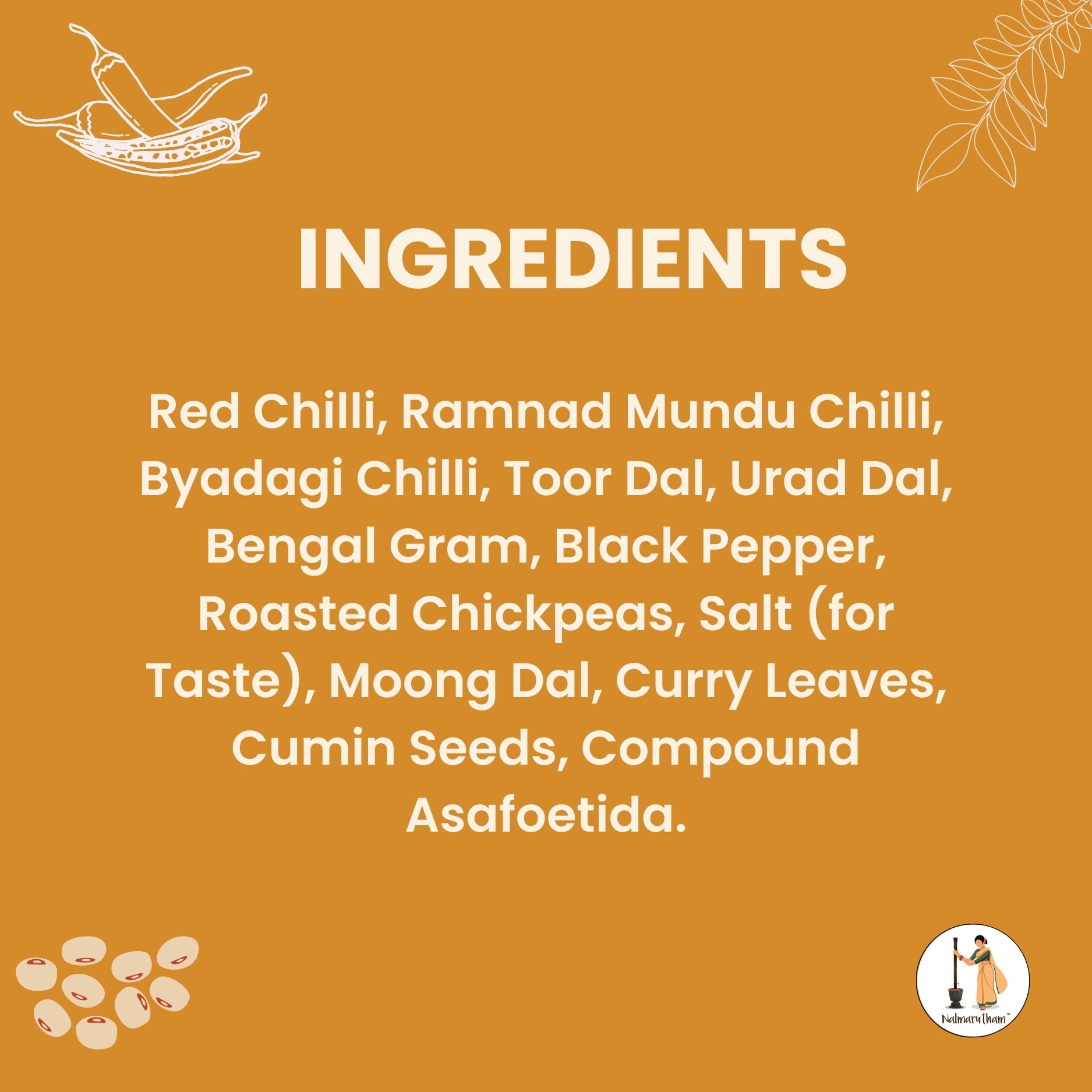 Natural ingredients in dal rice mix powder for healthy meals