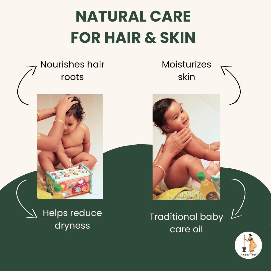 Natural coconut oil for glowing skin and body massage