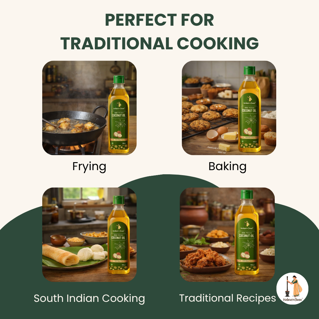 Authentic coconut oil for frying sautéing and daily cooking