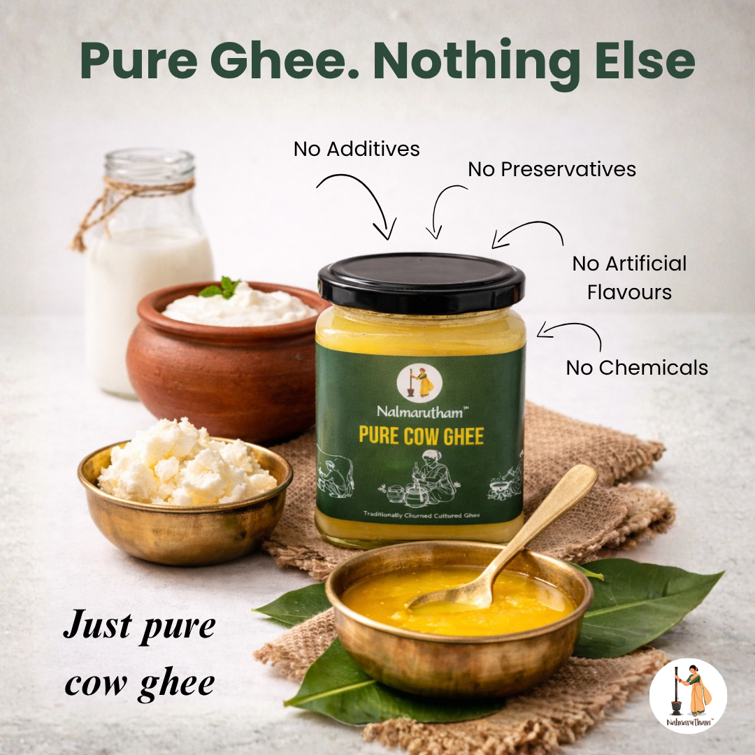 Traditional cow ghee without additives or preservatives for healthy meals