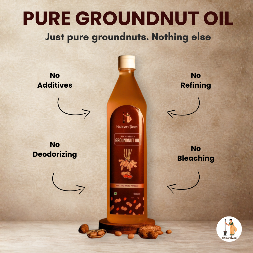 Slow extraction process for pure and unrefined peanut oil